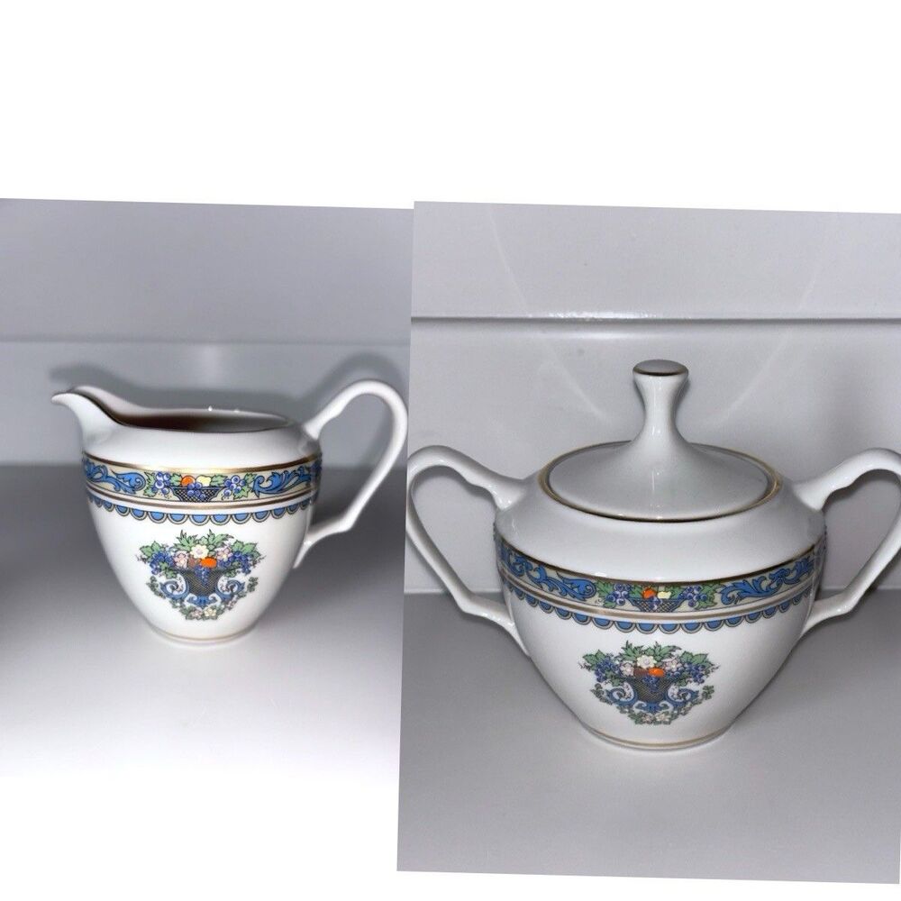 Lenox Autumn Collection Fine Bone China Creamer & Sugar Bowl W/Lid